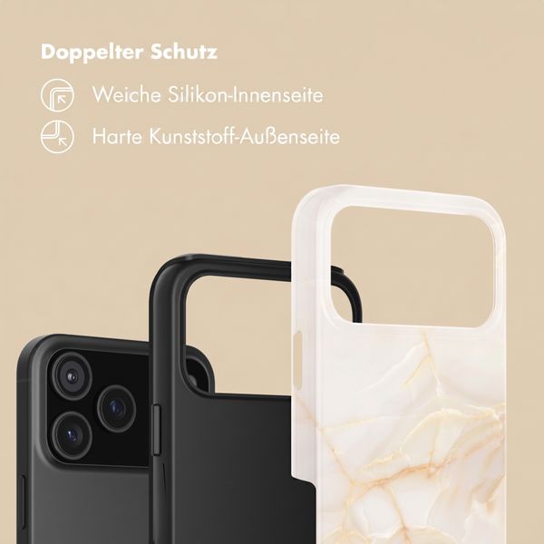 Selencia Vivid Back Cover Apple iPhone 18 Pro - Golden Beige Marble