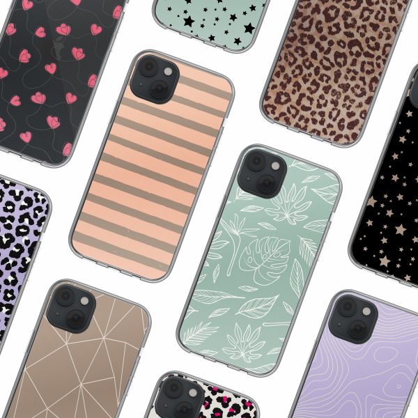 imoshion Design Hülle iPhone 14 - Striped peach reverse