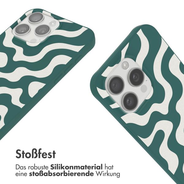 imoshion SilikonHülle design mit Band Apple iPhone 15 Pro Max - Petrol Green Groovy