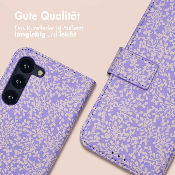 imoshion Design Klapphülle Samsung Galaxy S23 - Purple White Flowers