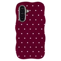 Selencia Vivid Wavy Backcover mit MagSafe Samsung Galaxy A57 (5G) - Happy Dots Burgundy