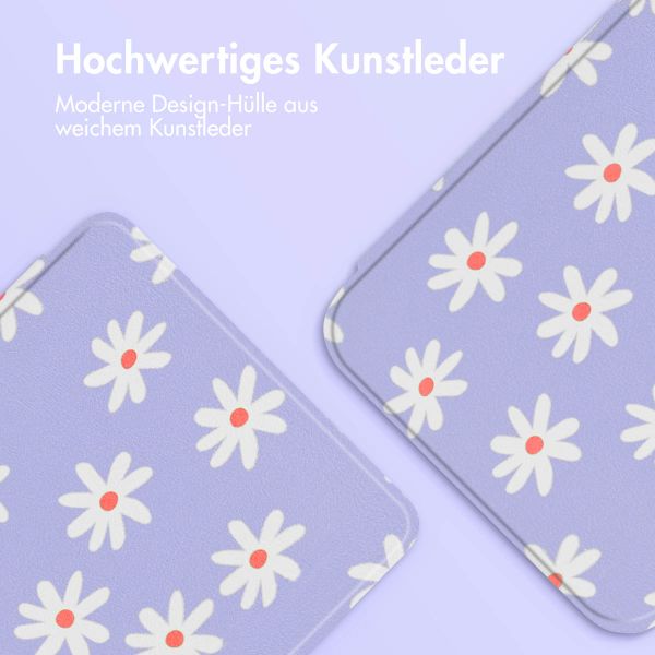 imoshion Design Slim Hard Case Sleepcover mit Stand für das Kobo Libra Colour / Tolino Vision Color - Flowers Distance