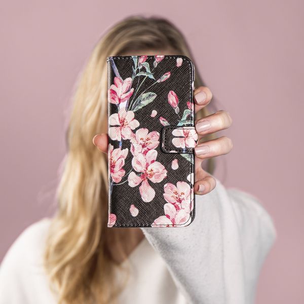imoshion Design TPU Klapphülle Samsung Galaxy A72 - Blossom Watercolor Black