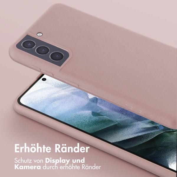 Selencia SilikonHülle mit abnehmbarem Band Samsung Galaxy S21 - Sand Pink