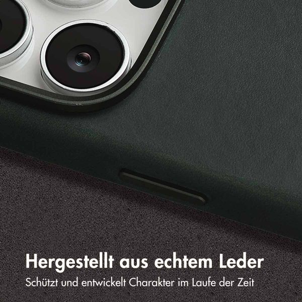 Accezz Vintage Leather Magsafe Backcover Apple iPhone 16 Pro - Smokey Green