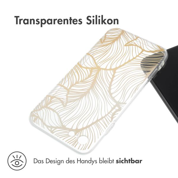 imoshion Design Hülle Apple iPhone SE (2022 / 2020) / 8 / 7 - Golden Leaves Transparent