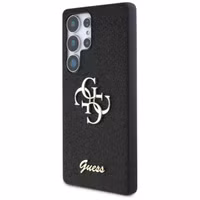 Guess 4G Metal Logo Back Cover mit Glitter Samsung Galaxy S25 Ultra - Schwarz