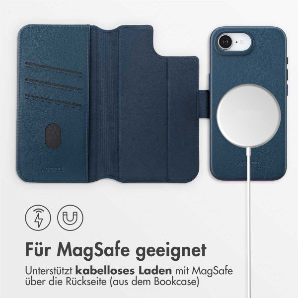 Accezz 2-in-1 Klapphülle aus Leder mit MagSafe Apple iPhone 16e - Nightfall Blue