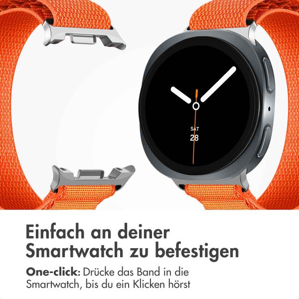 imoshion Nylon Alpine Armband für das  Samsung Galaxy Watch 8 (40/44mm) / Classic (46mm) - Orange
