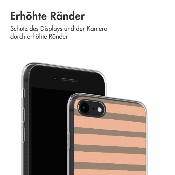 imoshion Design Hülle iPhone SE (2022 / 2020) / 8 / 7 - Striped Peach Reverse