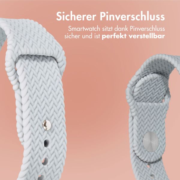 imoshion Geflochtenes Silikonarmband für das  Apple Watch Series 1 t/m 9 / SE (38/40/41 mm) | Series 10 / 11 (42 mm) - Grau