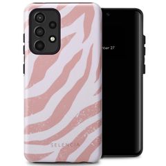 Selencia Vivid Tough Back Cover für das Samsung Galaxy A52(s) (5G/4G) - Colorful Zebra Old Pink