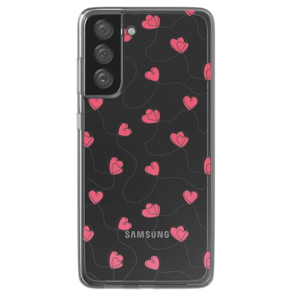 imoshion  Design Hülle für das Samsung Galaxy S21 FE - Dusty Rose Connected Hearts