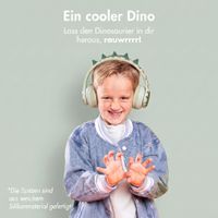 imoshion Kabellose Kinderkopfhörer Dino LED Light - Dezibelbegrenzer - Mit AUX-Kabel - Brown / Orange