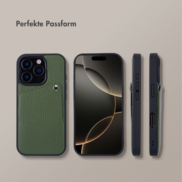 Selencia Riva Back Cover mit Kartenfach Apple iPhone 16 Pro - Sage Green