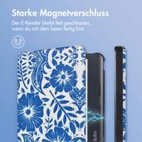 imoshion Design Slim Hard Case Sleepcover mit Stand für das Kobo Libra Colour / Tolino Vision Color - Flower Tile
