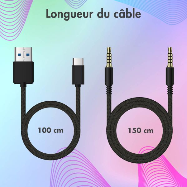 imoshion Kabellose Kinderkopfhörer LED Light Cat Ear - Dezibelbegrenzer - Mit AUX-Kabel - Hot Pink