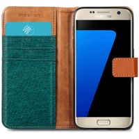 imoshion Luxuriöse Canvas-Klapphülle Samsung Galaxy S7 - Grün