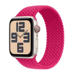 Apple Geflochtenes Solo Loop für  Apple Watch Series 1 - 11 / SE / Ultra (44/45/46/49 mm) - Größe 6 - Raspberry