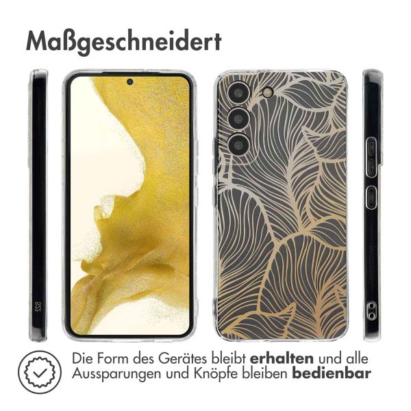 imoshion Design Hülle Samsung Galaxy S22 - Golden Leaves Transparent