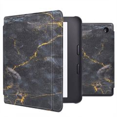 imoshion Design Slim Hard Case Sleepcover mit Stand Kobo Libra 2 / Tolino Vision 6 - Black Marble