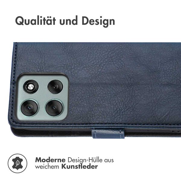 imoshion Luxuriöse Klapphülle Motorola Moto G86 Power - Dunkelblau