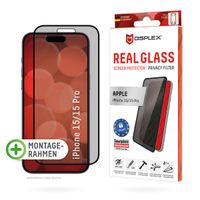Displex Displayschutz aus gehärtetem Glas Privacy Apple iPhone 15 / 15 Pro / 16