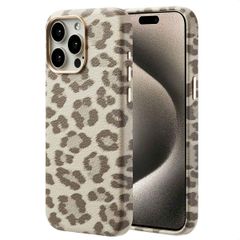 Selencia Sabi Backcover Leopardenmuster mit MagSafe Apple iPhone 15 Pro Max - Soft Ivory