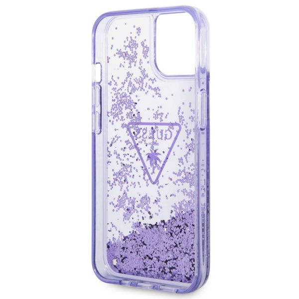 Guess Liquid Glitter Back Cover für das iPhone 14 - Violett