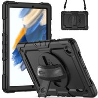 Accezz ﻿Robustes Back Cover mit Schultergurt für das Samsung Galaxy Tab A8 - Schwarz