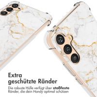 imoshion Design Hülle mit Band für das Samsung Galaxy A34 (5G) - White Marble