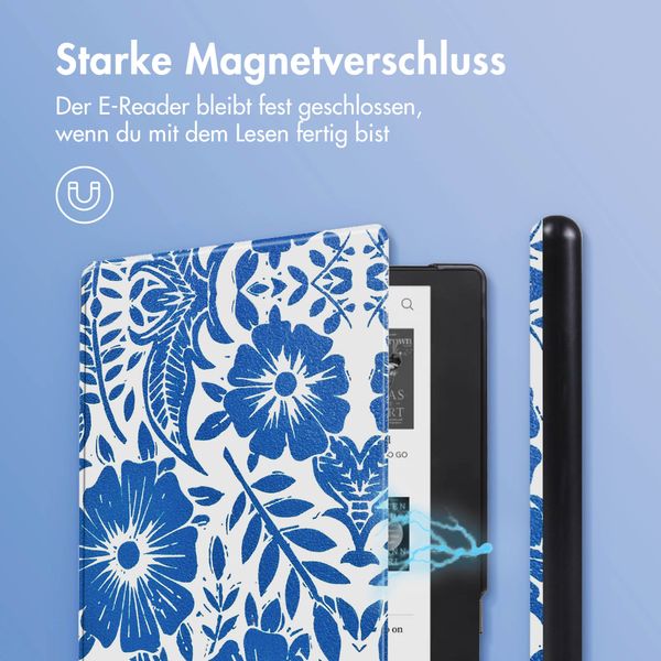 imoshion Design Slim Hard Case Sleepcover für das Kobo Elipsa 2E - Flower Tile