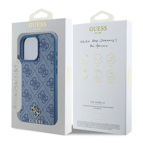 Guess 4G Metal Logo Back Cover MagSafe Apple iPhone 16 Pro Max - Blau