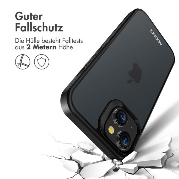 Accezz Rugged Frosted Back Cover für das iPhone 15 - Schwarz