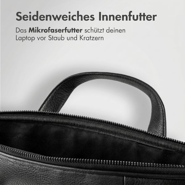 Accezz Leather Laptoptasche 16 Zoll - Schwarz