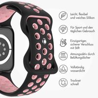 imoshion Silikon Sport⁺ Armband für  Apple Watch Series 1 - 11 / SE / Ultra (44/45/46/49 mm) - Größe S/M - Black & Pink