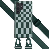 Selencia SilikonHülle design mit abnehmbarem Band Samsung Galaxy S23 Ultra - Irregular Check Green