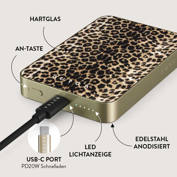 Burga Magnetische Powerbank 5.000 mAh - Geeignet für MagSafe und Qi2 - Player / Gold