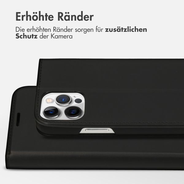 Accezz Premium Leather Slim Klapphülle Apple iPhone 12 (Pro) - Schwarz