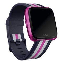 Fitbit Woven Armband für  Fitbit Versa / Versa 2 / Versa Lite - Größe L - Navy / Mulberry