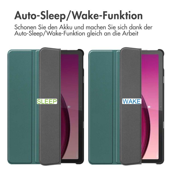 imoshion Trifold Klapphülle Lenovo Tab M10 5G - Dunkelgrün