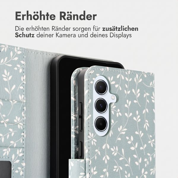 imoshion Design Klapphülle Samsung Galaxy A56 - Smoke Green Flowers