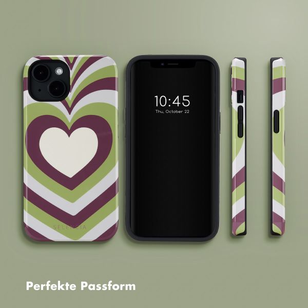 Selencia Vivid Rückabdeckung mit MagSafe Apple iPhone 14 - Double Hearts Plum Fern