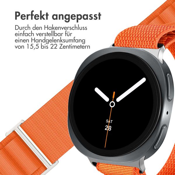 imoshion Nylon Alpine Armband für das  Samsung Galaxy Watch 8 (40/44mm) / Classic (46mm) - Orange