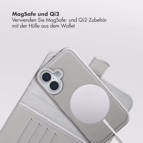 Selencia Olyn Abnehmbare Bookcase mit MagSafe Apple iPhone 16 - Grau