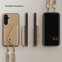 Selencia Sera Kordel-Hulle mit Kartenhalter-Umschlag für das Samsung Galaxy A55 - Beige