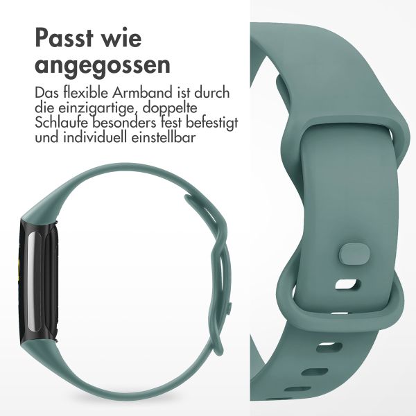 imoshion Silikonband für die Fitbit Charge 5 / Charge 6 - Größe S - Olive