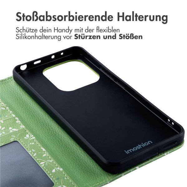 imoshion Design Klapphülle Xiaomi Redmi Note 14 (4G) - Green Flowers