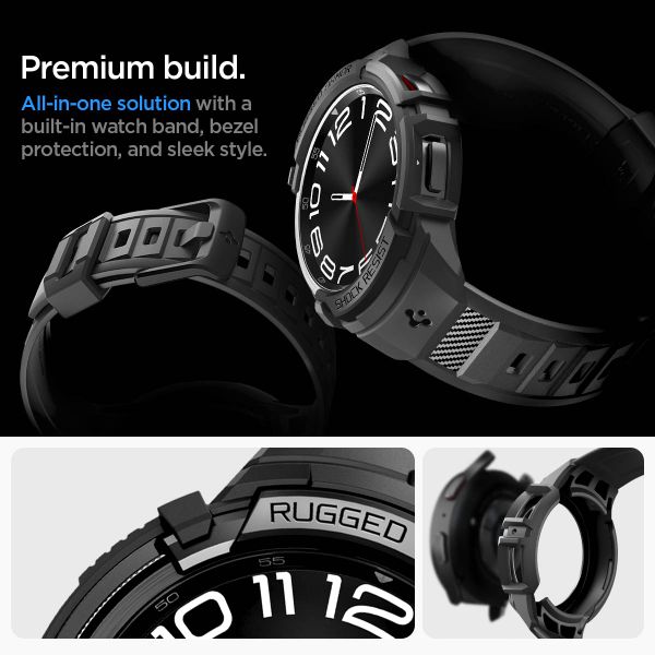 Spigen Rugged Armor™ Pro Case für die Samsung Galaxy Watch 6 Classic - 43 mm - Schwarz