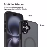 Accezz Rugged Frosted Back Cover mit MagSafe Apple iPhone 16 Plus - Schwarz